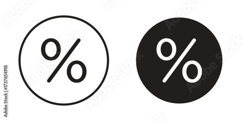 Percent icon art in black and white