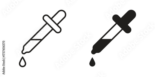 Pipette icon art in black and white