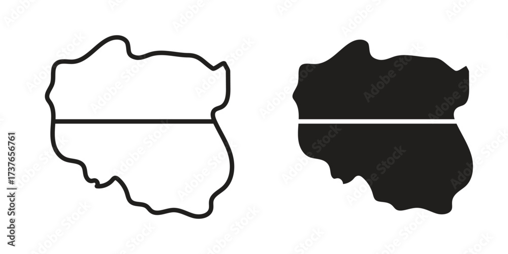 Obraz premium Poland icon art in black and white