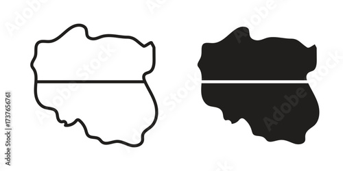 Poland icon art in black and white