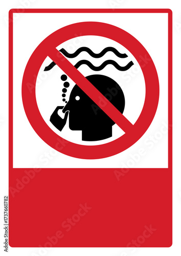 prohibition_safety signs_version 2_no long water breath holding_your custom message here_portrait_size a4/a3/a2/a1	 
