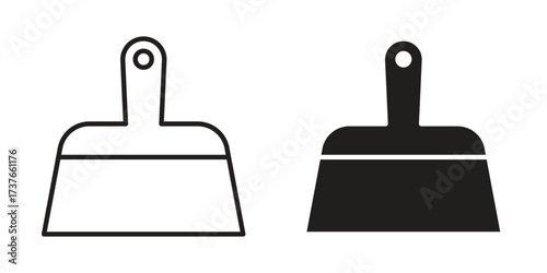 Putty knife icon art in black and white