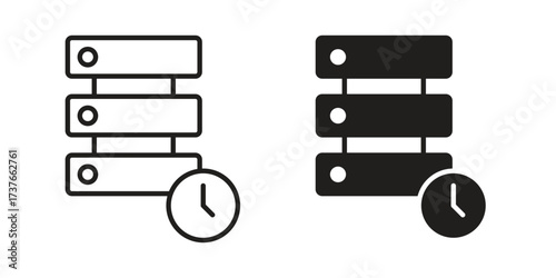 Real time data icon art in black and white