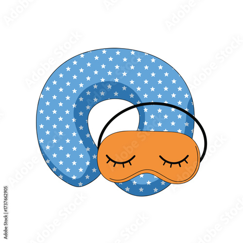 A comfortable travel pillow and eye mask for restful sleep during journeys.