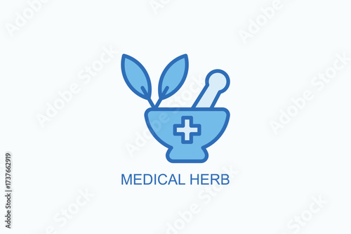 Medical Herb Icon Or Logo Isolated Vector Illustration
