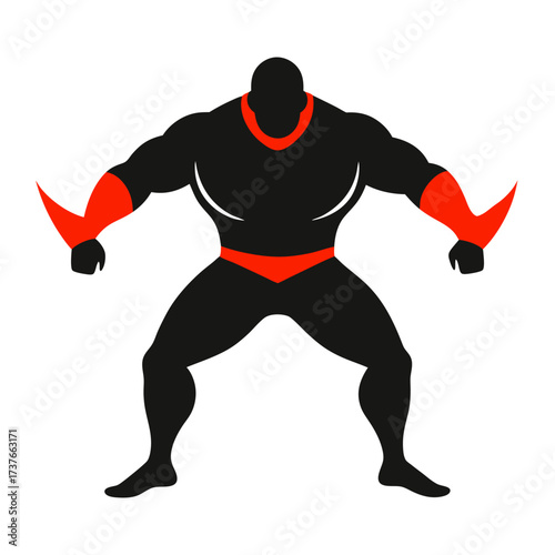 vector illustration of a boxer in action