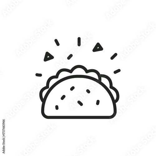 Shiny Celebration Taco Line Art
