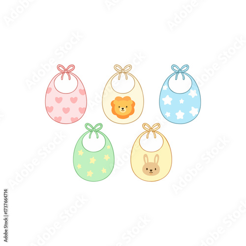 Cute baby bibs with animal designs and bows