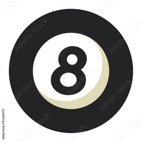number eight ball on white background