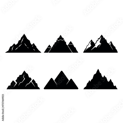 Mountain Icon Set – Nature Landscape Collection