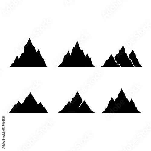 Mountain Icon Set – Nature Landscape Collection