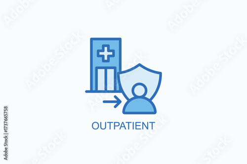 Outpatient Icon Or Logo Isolated Vector Illustration