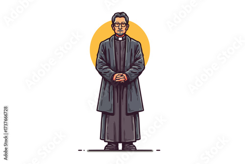 Portrait of a priest minister isolated