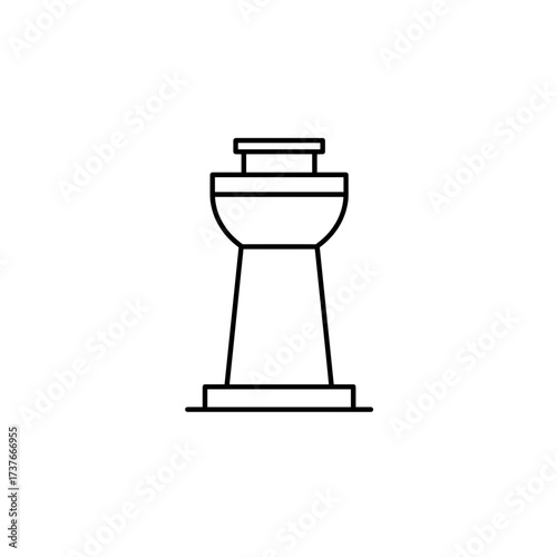 Simple line drawing of a chess pawn on white background  