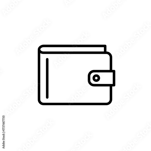 Line art illustration of a wallet with a button closure  