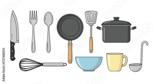 Kitchen Utensil Collection Cooking Tools for Food Preparation Baking and Culinary Arts