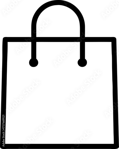 shopping bag outline vector icon isolated on white background
