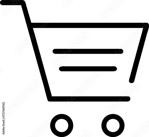 shopping cart outline vector icon isolated on white background