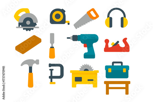 Various carpentry and construction tools for home improvement projects