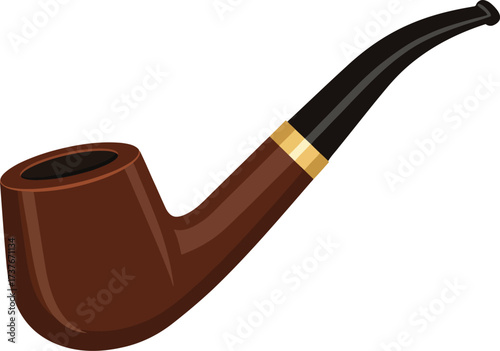 Blue umbrella with brown handle vector illustration for rainy weather protection and outdoor use in simple design 