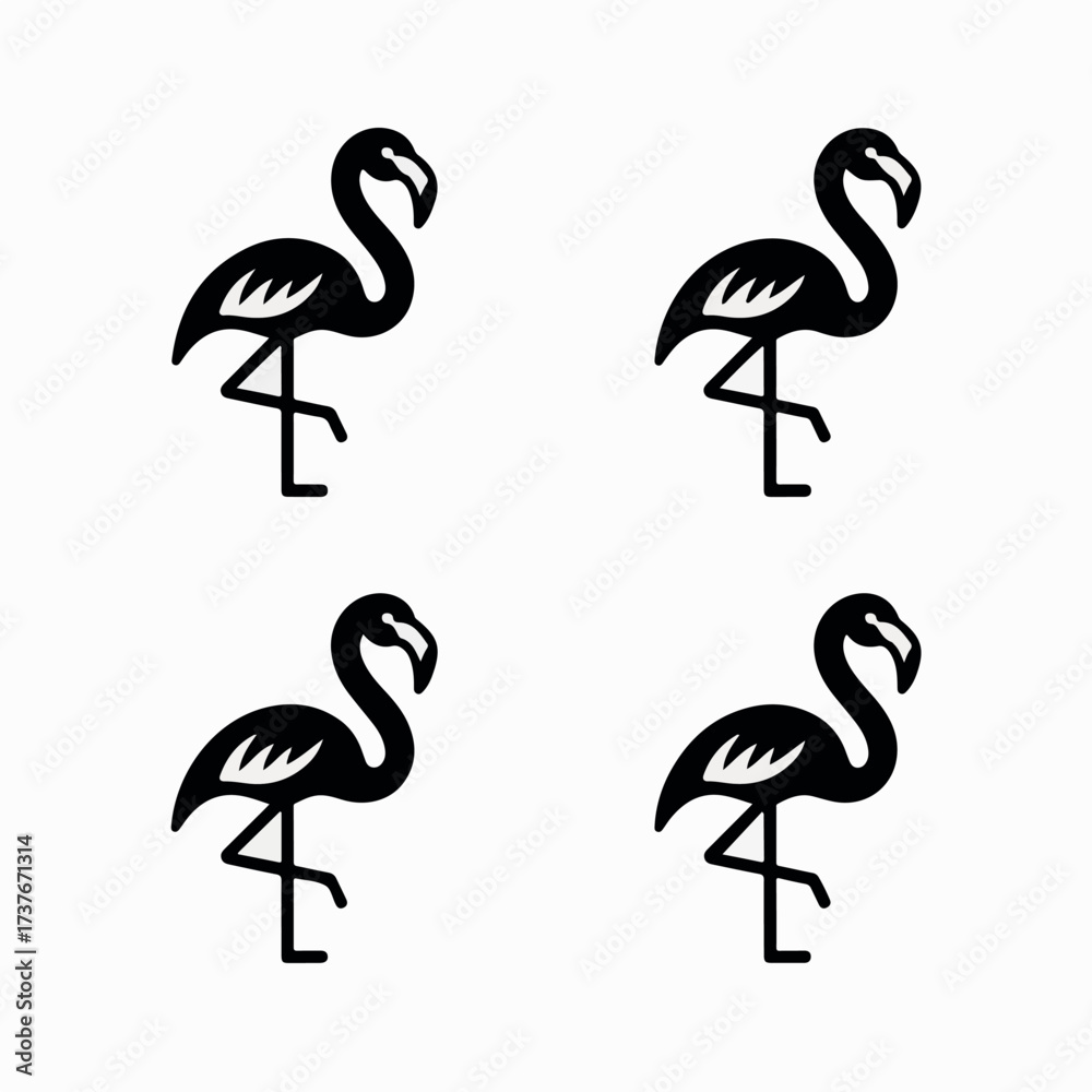 Obraz premium A beautiful varieties seabirds silhouette.