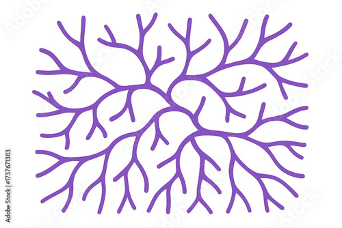 Intricate purple branching structure resembling natural growth or neural pathways