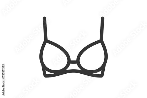 Clean outline drawing of a women's bra for fashion and intimate apparel designs