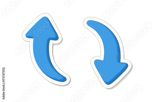 Blue curved arrows representing refresh, undo, or redo actions in a user interface