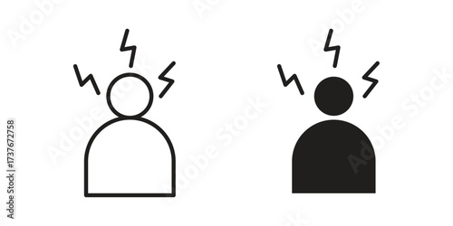 Stress icon art in black and white