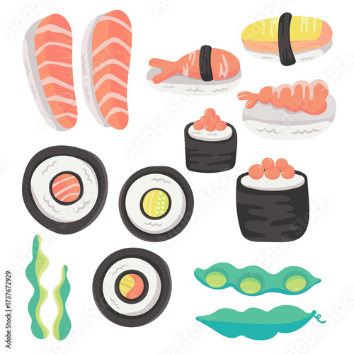 sushi set vector illustration