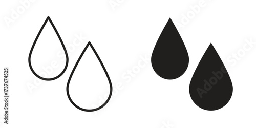 Tear drop icon art in black and white