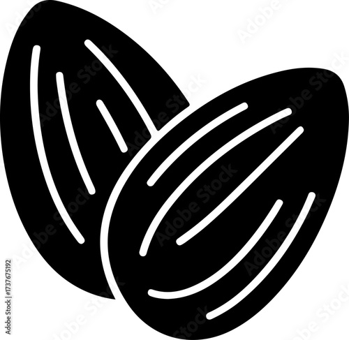 almond nut silhouette vector illustration