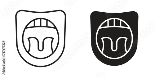 Tonsillitis icon art in black and white