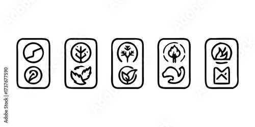 Ecology, environment line icons set. Collection vector black outline logo for mobile apps web or site design.