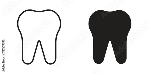 Tooth icon art in black and white