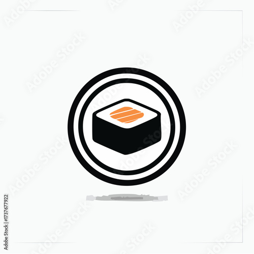 sushi set with chopsticks vector illustration