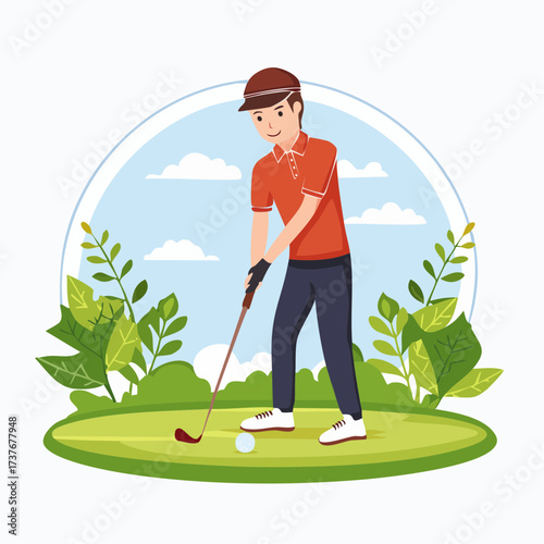 golfer swinging a club on the golf course