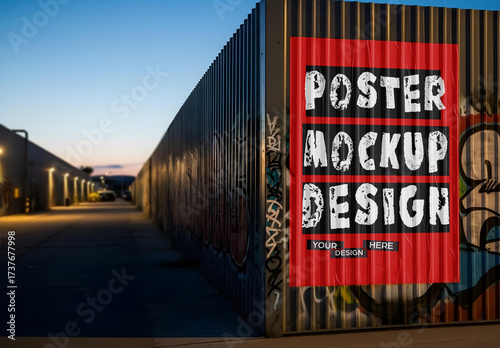 Poster Mockup on Graffiti Wall
