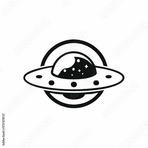 UFO and space azrockets vector illustration set