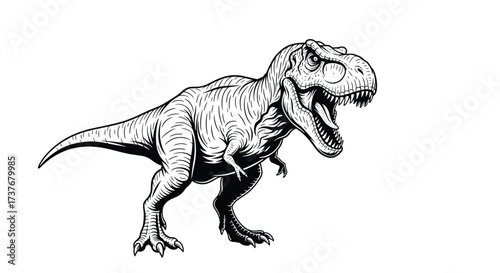 The mighty Tyrannosaurus Rex a colossal predator that ruled the prehistoric world.
