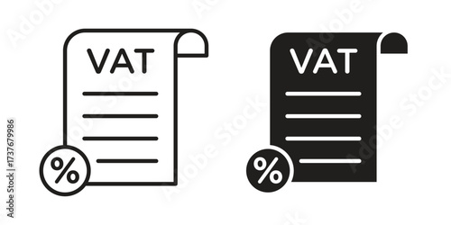 Value added tax VAT icon art in black and white