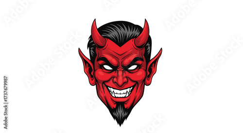 A menacing demonic entity with sharp horns and a wicked grin.