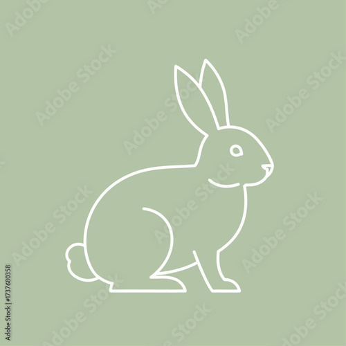 Clean, Minimalist Line Art of a Cute Rabbit for Nature and Pet Concepts