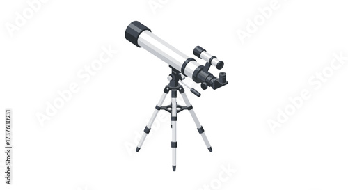 Isometric telescope on tripod for astronomy enthusiasts and stargazing adventures