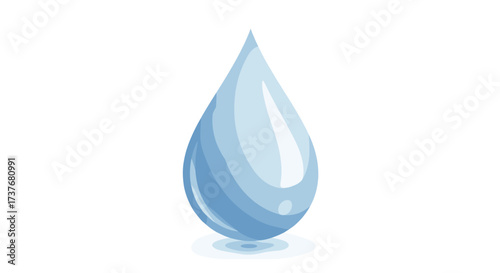 Realistic water droplet with glossy reflection and gradient effect