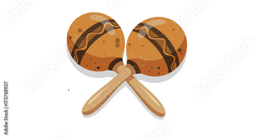 Realistic maracas with earthy tones and detailed design
