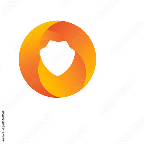Modern Orange Gradient Shield Logo Design
