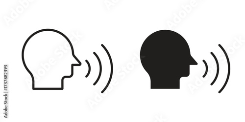 Voice control icon art in black and white