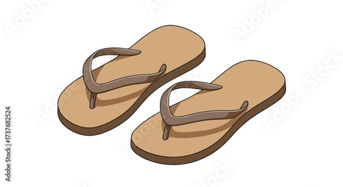 Casual beach sandals in simple design on white background