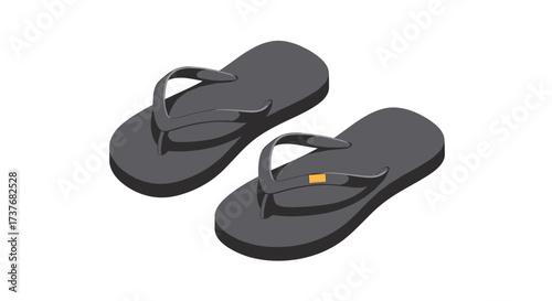 Isometric black sandals perfect for summer beach days